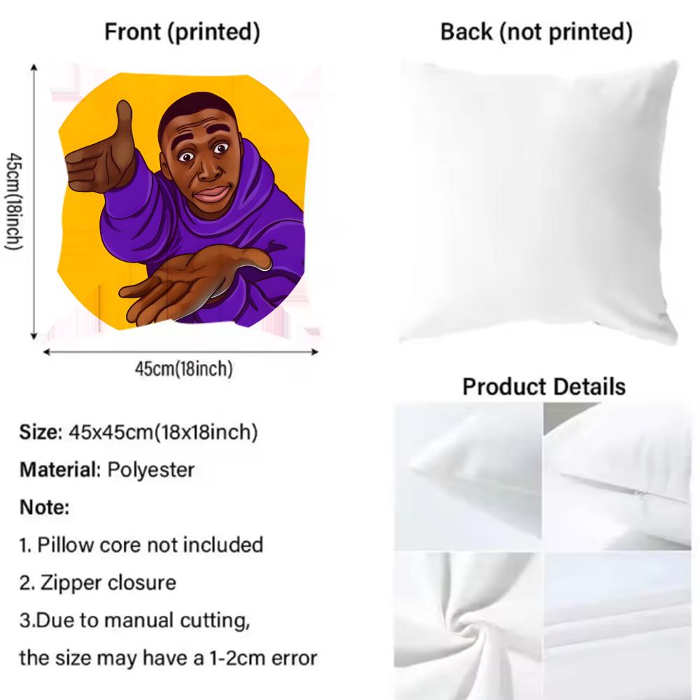 Khaby Lame Helpless brother Cushion Cover 2-in-1 Reversible Plush Pillow Cover | Car/Sofa/Bed | Perfect Gift