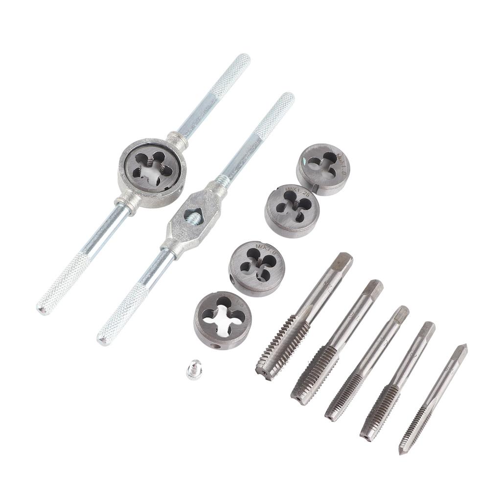 12-teiliges Gewindebohrer-Ausdreher-Set Hochgeschwindigkeitsstahl Verschleißfest Multifunktionales Gewindebohrer-Schneideisen-Set für die Wartung