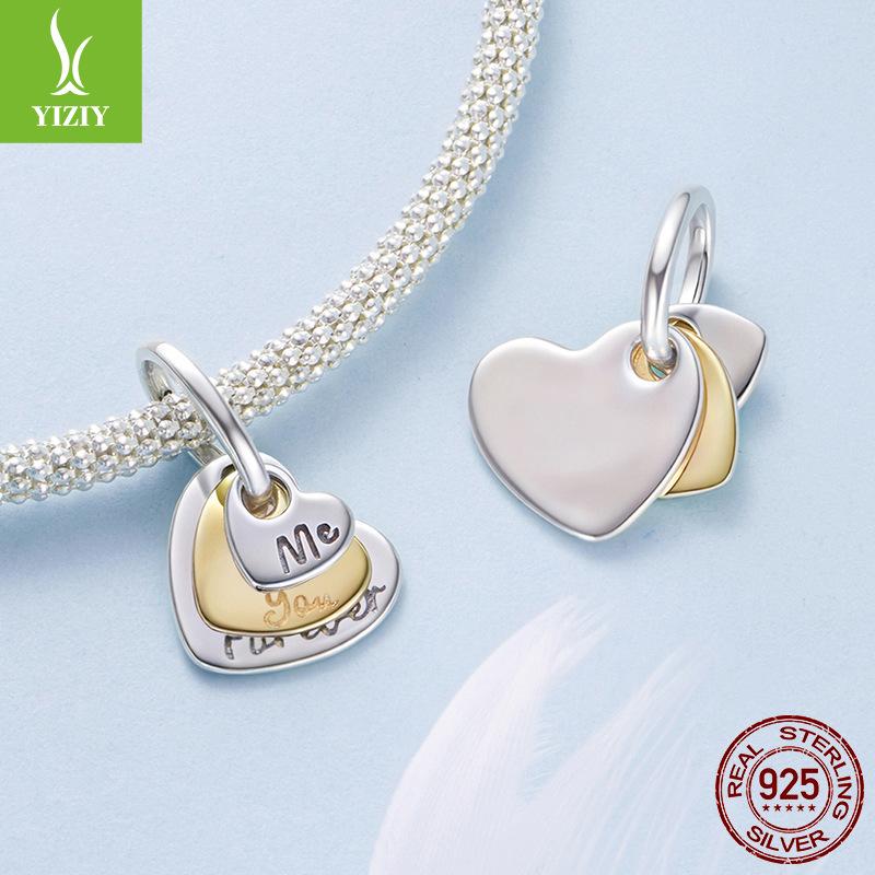 S925 Sterling Silver Love Forever Pendant Accessories Personalized Love Card Stacking Bracelet Beaded