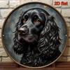 Vintage Black Spaniel Portrait Metal Tin Sign Wall Art Home Decor