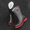 Fashion Men Rain Boots Outdoor Waterproof Rubber Boots Mid-calf Rubber Galoshes Winter Plush Warm Rain Boots Non Slip Men Fishing Shoes