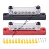 2pcs 6 Way Bus Bar Terminal Block 150A Power Distribution Terminal Block with Cover For Motorhome Boat Marine Battery Power