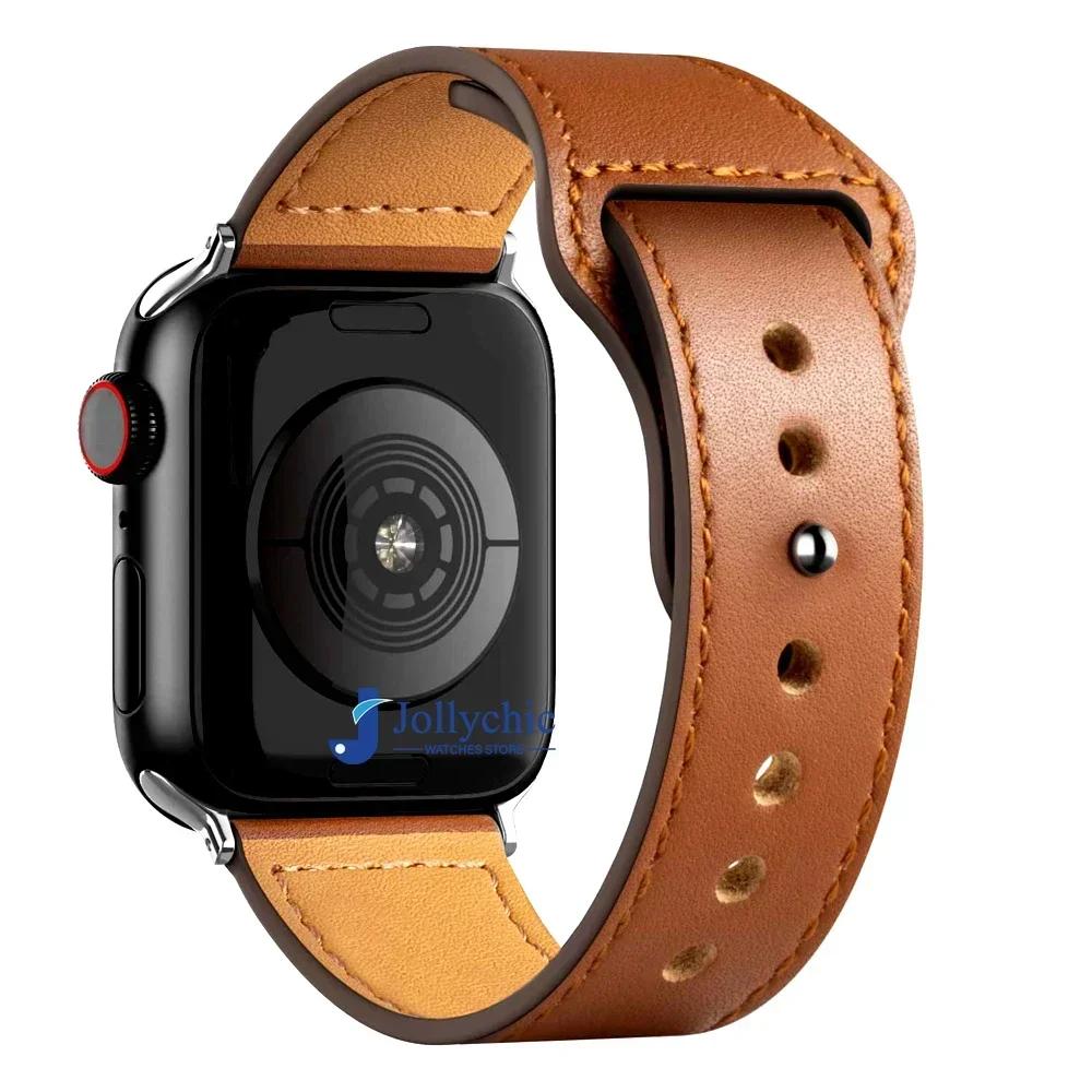 Watchband Leather Strap for Apple Watch Band 44mm 45mm 41mm 40mm 42mm 38mm 49mm 45 Mm Correa Bracelet IWatch Series 8 Ultra 3 6 SE 7 Strap