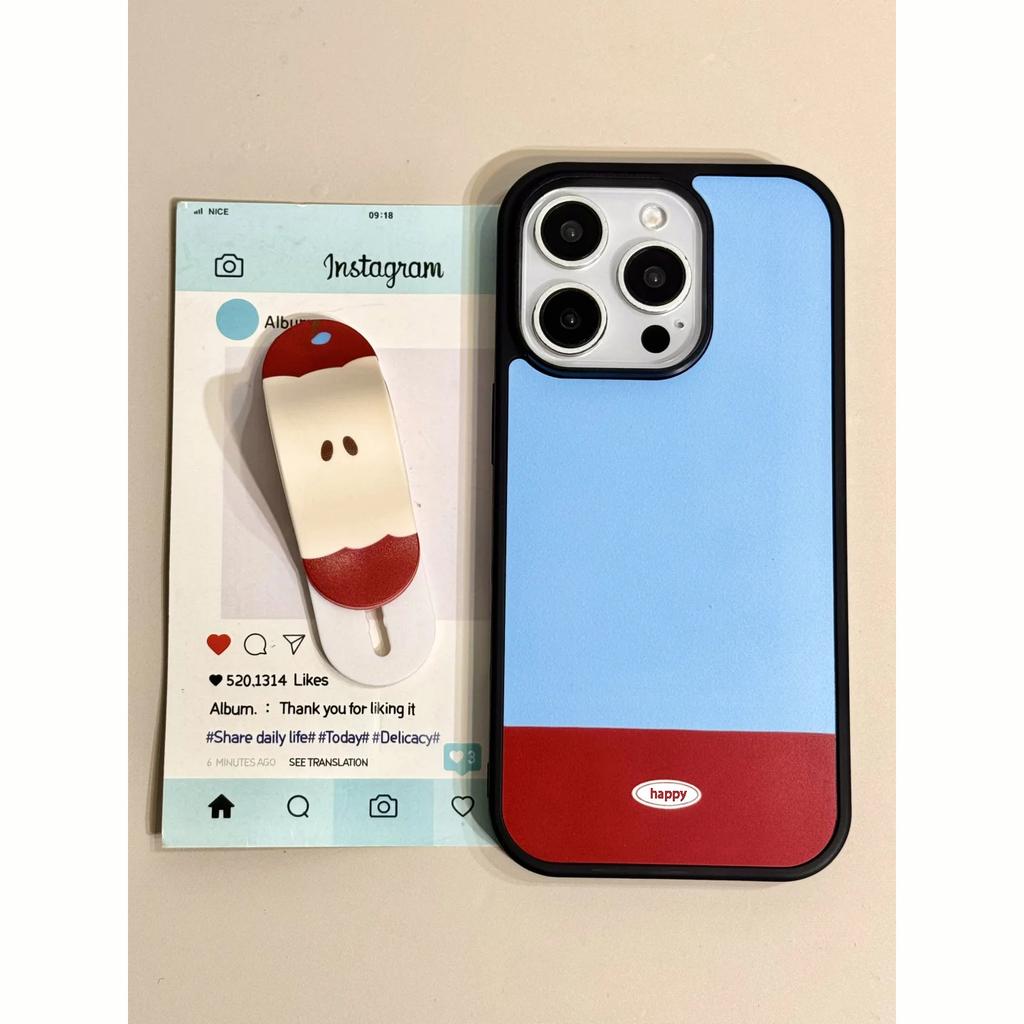 Creative Apple Core Band-Aid Holder, suitable for iPhone17Pro mobile phone case 15/16 simple 13 large holes 14 sets