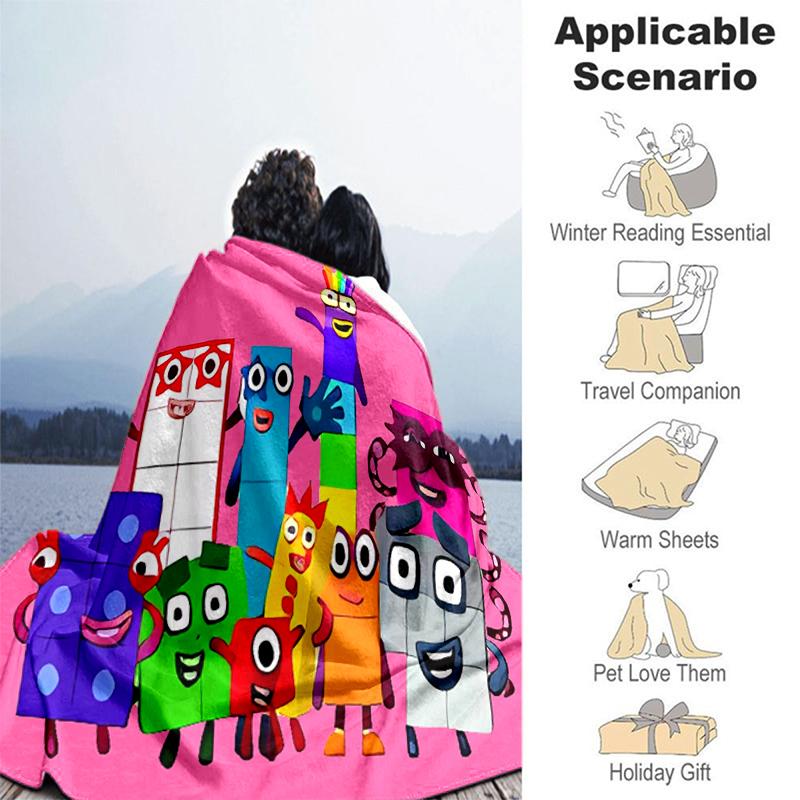 1pc Blanket Numberblocks3 Print Design, Lightweight Blanket for Sofa, Bed- Soft &Warm, Gift for All Seasons like Christmas, Halloween
