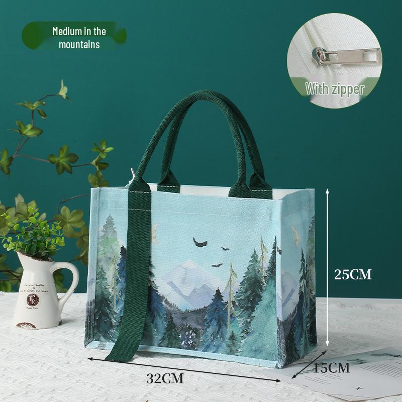 Eco-Friendly 3D Canvas Tote Bag with Zipper and Custom Logo Printing