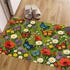 Colorful Wildflower Butterfly Garden Doormat Vibrant Daisy Poppy Floral Insect Print Non Slip Entrance Rug For Front Door Decor