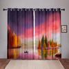 2PiecesNature Landscape Sunset Sea Blackout Window Curtains for Bedroom Living Room Bathroom Kicthen Door Hall High Shading New