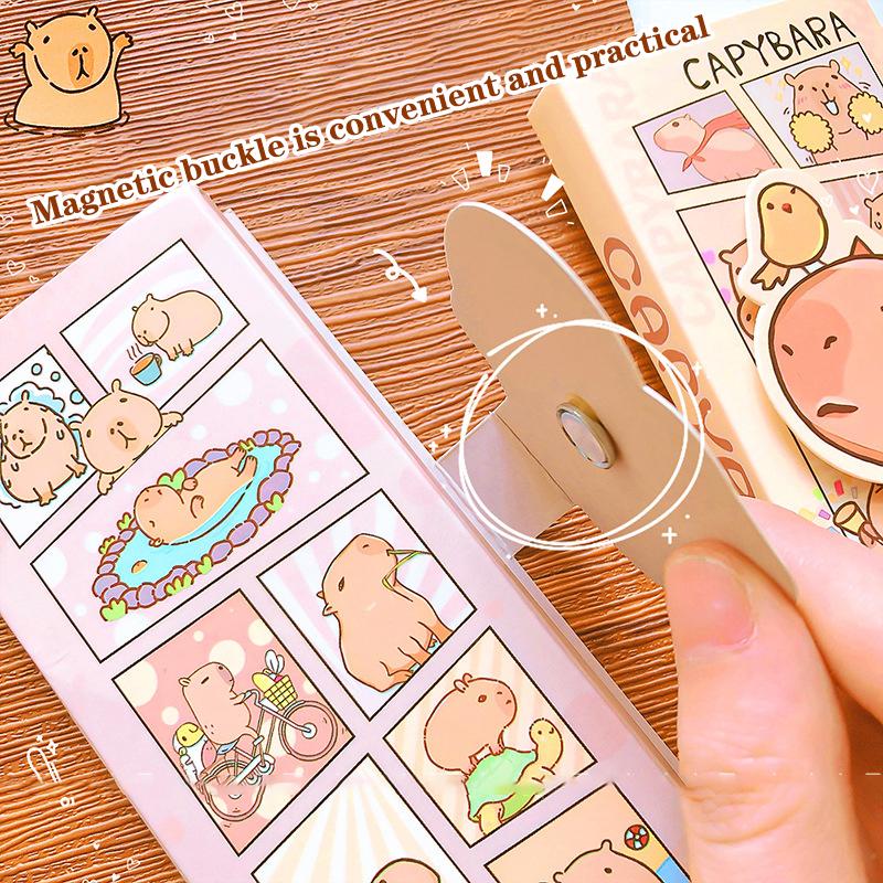 Kawaii Cute Stationery Office School Supplies Mini Portable Notebook Small Notepad Daily Notes Capybara Hand Account Book