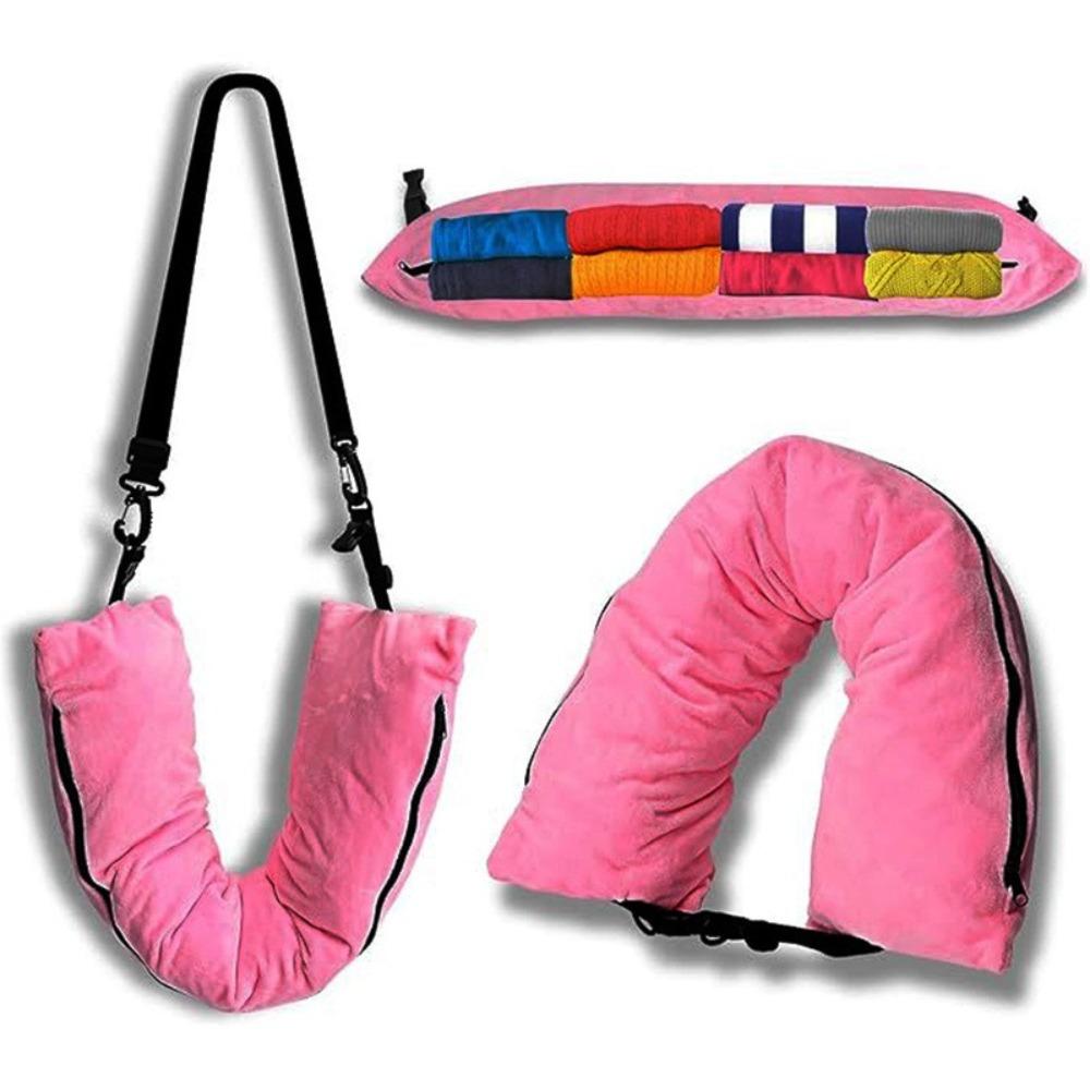 Multifunctional Fillable Travel Neck Pillow U-Shaped Pillow Waterproof Luggage Pillowcase Comfortable Portable