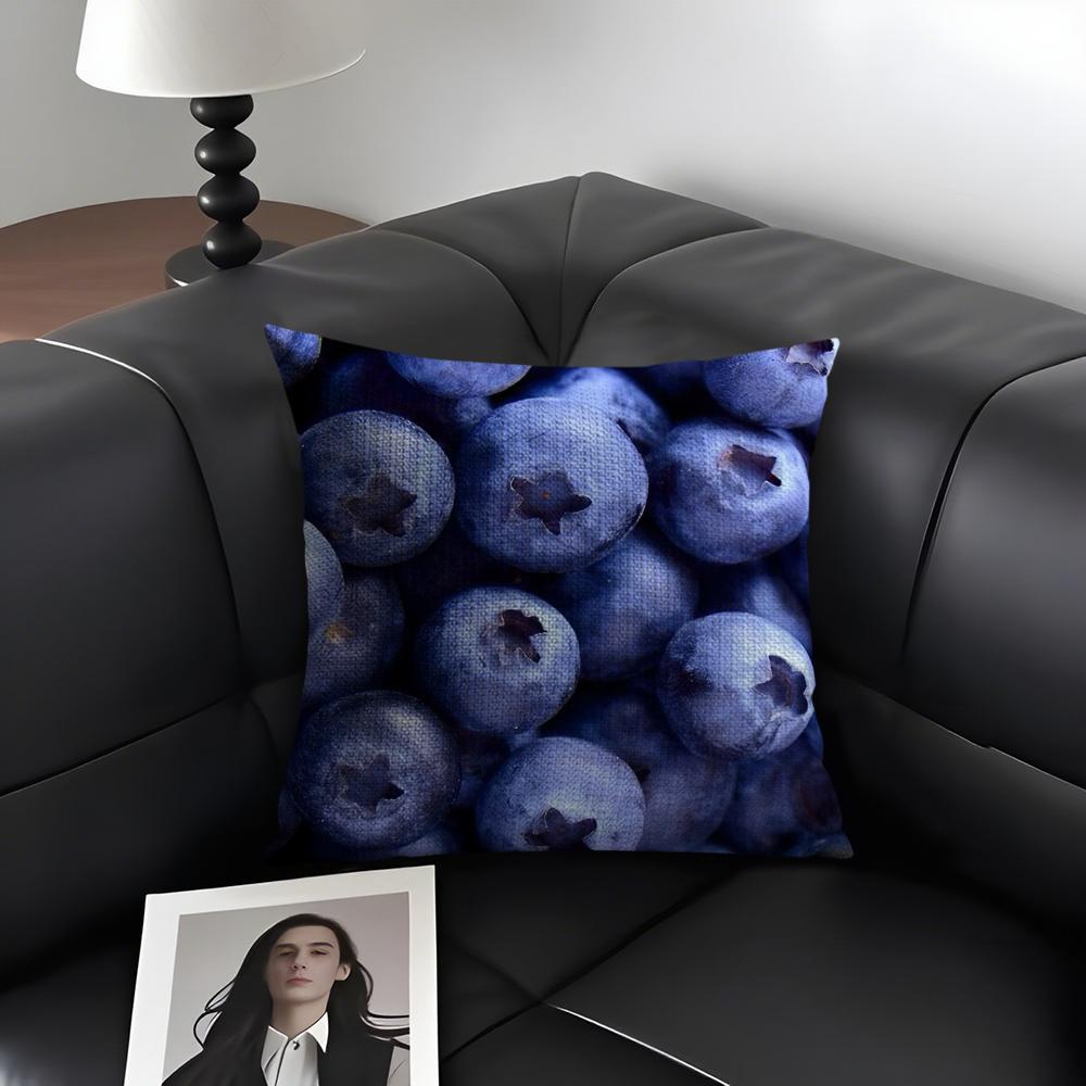 1PC Fresh Food Anime Health Cushion Cover Natural Linen Organic Fabric DoubleSided Printing Sofa Home Decor Gift Pillow Case