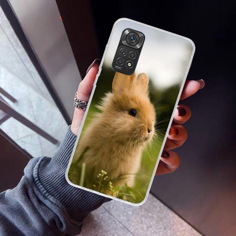 Cute Bunny Baby Rabbits Phone Case for Xiaomi Redmi Note 15 14 14S 13 12 12S 11 Pro Plus 11E 11T 11S 10S 5G Soft Cover Fundas Re