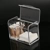 Transparent Swab Box Stylish 3-Grid Acrylic Cotton Swab Holder with Lid Keep Neat Dustproof Storage Solution for Q-tips And Jewelry