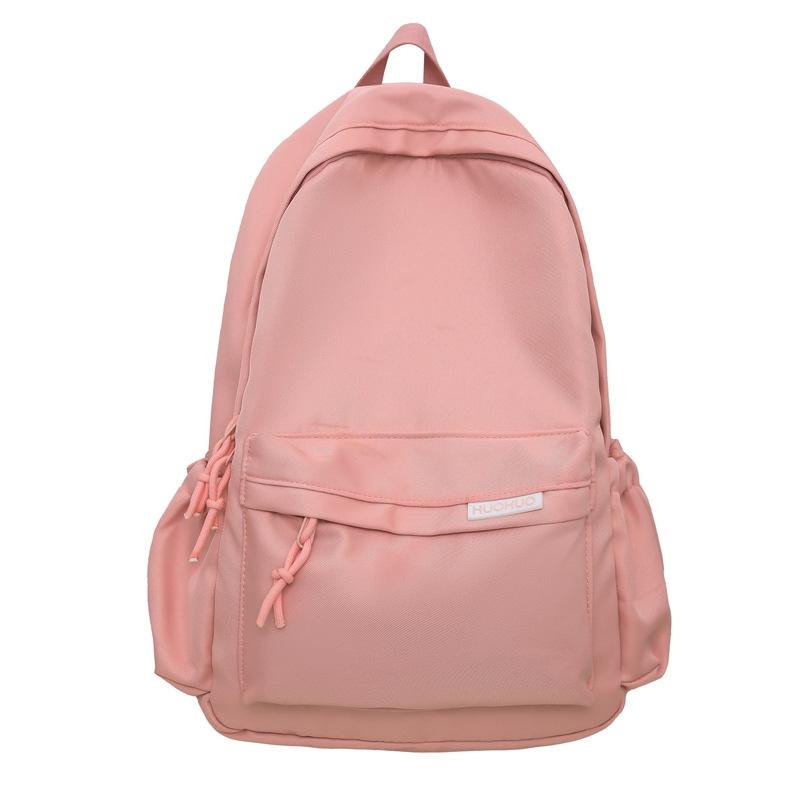 Teenage Backpack Solid Color Student Schoolbag Large Capacity Backpack