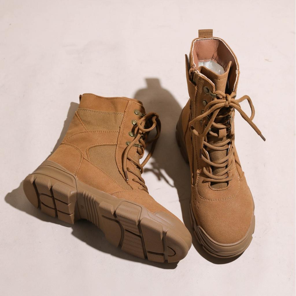 Canvas Martin Boots Women's 2025 New Summer Platform Locomotive Boots Short Boots Versatile Couple Mountaineering Single Boots Desert Boots