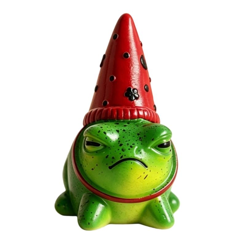 Whimsical Frogs Sculpture Decors With Colorful Party Hat Resin Animal Figure For Garden Yard Lawn Desk Or Gift Giving