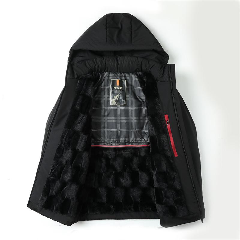 Новая куртка делового стиля для пап среднего и пожилого возраста со съемным капюшоном — фото 3