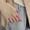 Übertrieben unregelmäßiger Ring für Frauen Männer Retro geometrischer offener Ring Persönlichkeit Silber Farbe Zeigefingerring Alltagsschmuck