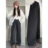Girls' Fleece-Lined Herringbone Wide-Leg Pants - Autumn/Winter 2025
