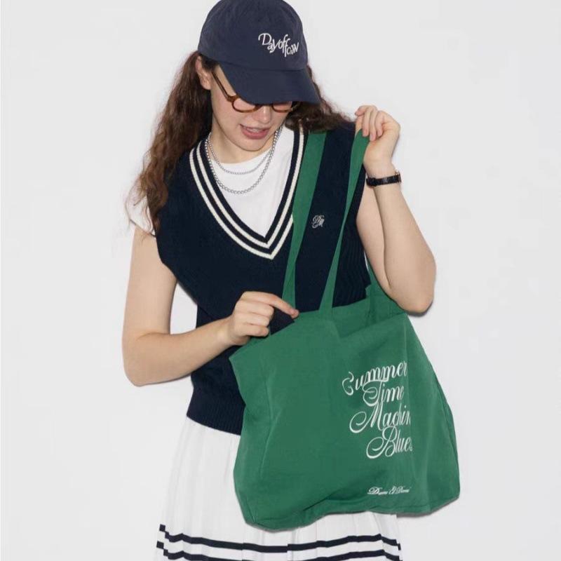 

New cloth bag, tote bag, fashionable versatile shoulder bag, large-capacity handbag. темно-зеленого