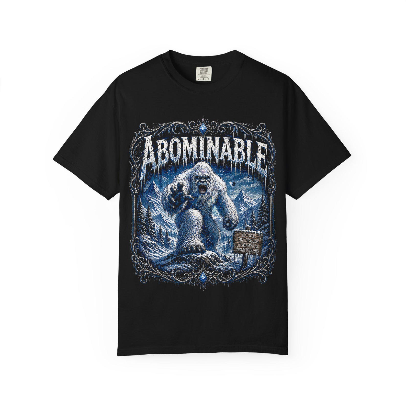 Abominable Yeti Shirt, Funny Bigfoot Snow Monster Tee, Abominable Snowman Graphic T shirt, Cryptid Lover Gift, Sasquatch Winter Unisex Shirt 3XL