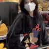 Autumn Winter Hipster Street Style Printing Loose Casual Sweatshirt Women O Neck Fashion All-match Pullover Top