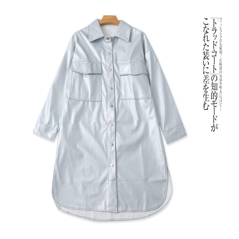 

Лапшовое пальто тренч верхняя одежда осень новое поступление внешняя торговля женская одежда лацкан однобортный длинный рукав средней длины длинный разрез 31833 Light gray A- 6-10-1 L