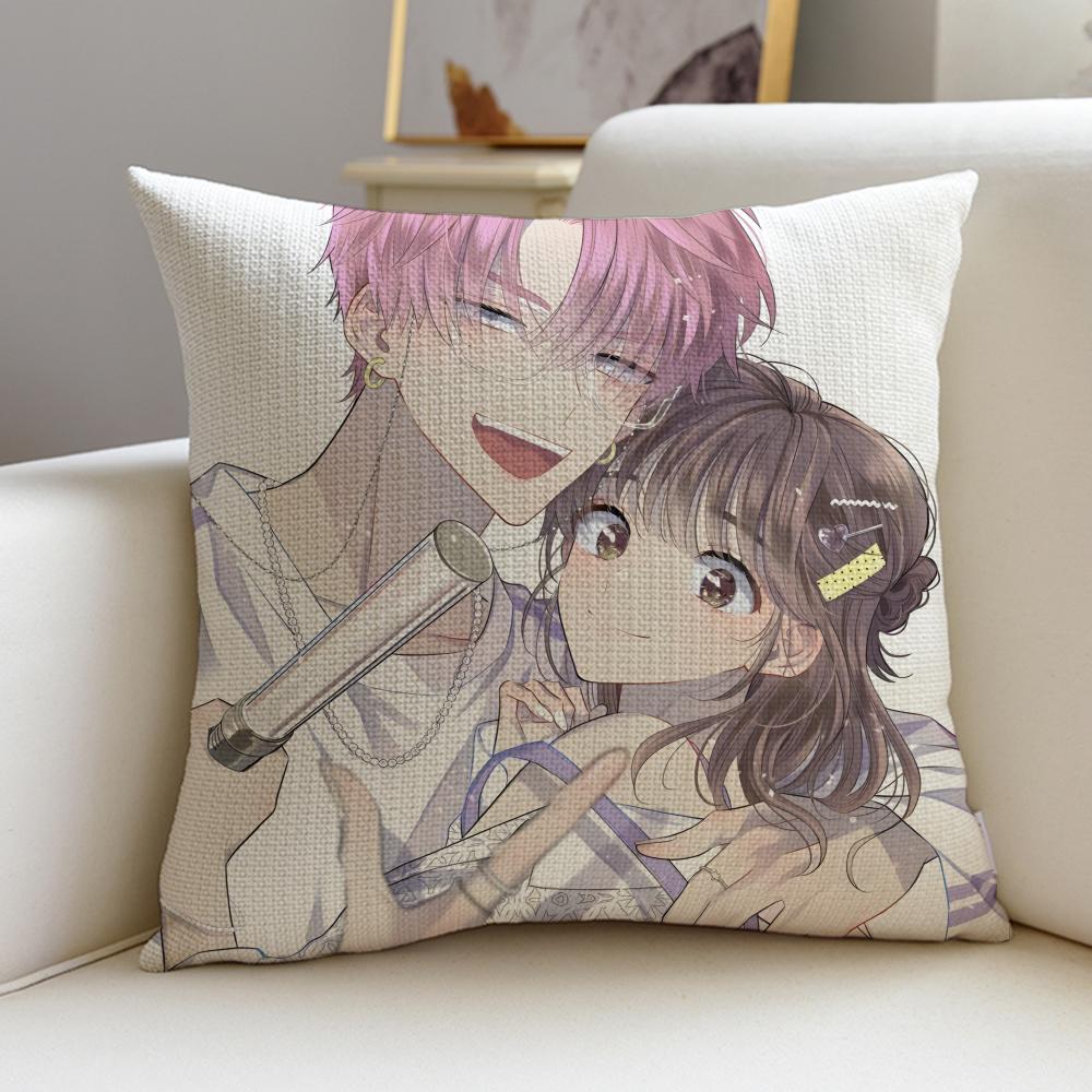 Romantic TTamons BSideS Cushion Cover Breathable and skinfriendly linen pillowcase square removable and washable cushion