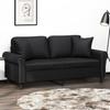 VidaXL 2-seater Sofa with Decorative Pillows Black 140cm Faux Leather, Sofa, Loveseat, Living Room Sofa, Sofas, Sofa 3200930