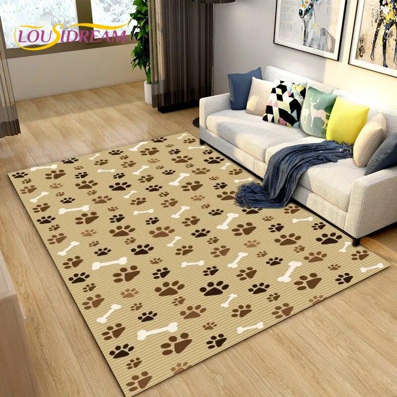 3D Pets Footprint Sole Series Area Rug Large,Carpet Rug for Living Room Bedroom Sofa Doormat Decoration,kids Non-slip Floor Mat