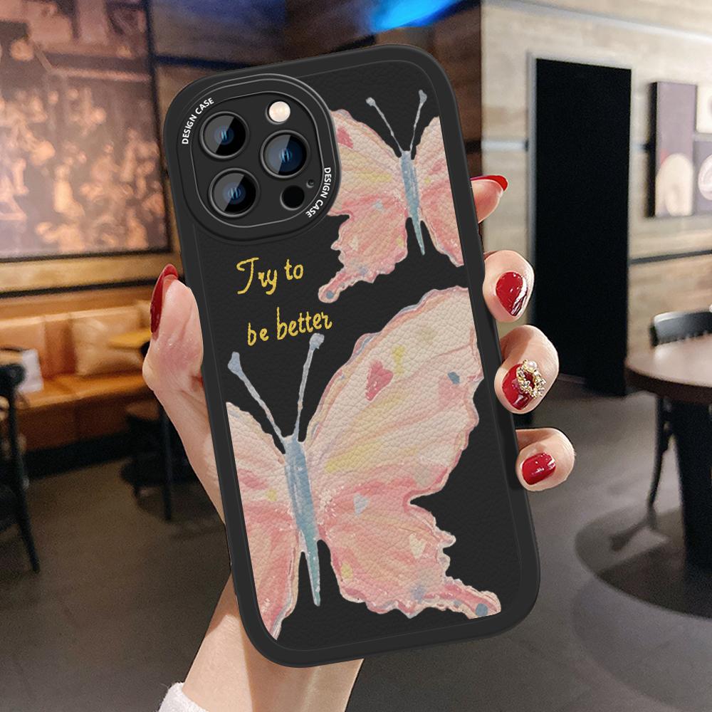 

Тонкий чехол для телефона с рисунком цветов тюльпанов из мягкого силикона и искусственной кожи для Samsung Xiaomi Poco Redmi Samsung A05 чёрный