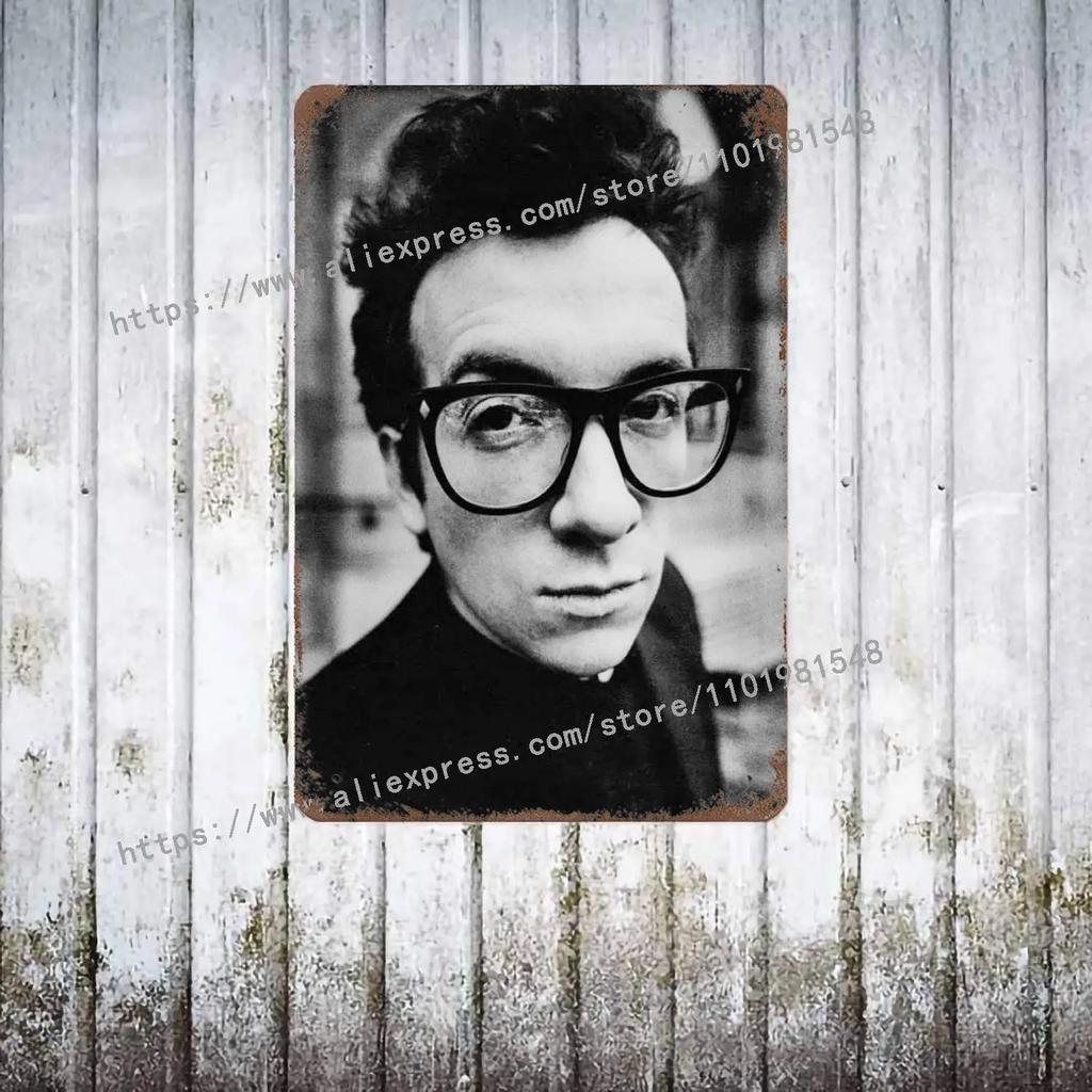 Elvis Costello & The Attractions Band Decor Poster Vintage Tin Sign Metal Sign Decorative Plaque for Pub Bar Man Cave Club Wall