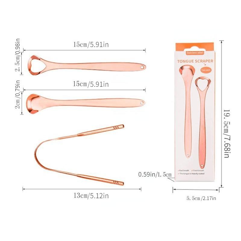 3Pcs/Set Tongue Scraper Tongue Cleaner Professional Safety Stainless Steel Oral Tongue Cleaning Tool To Reduce Bad Breath