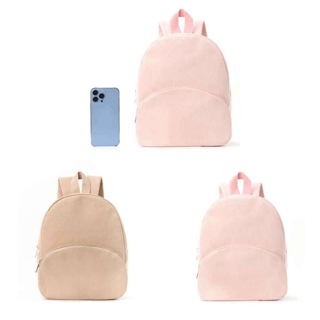 Corduroy Student Backpack With Large Capacity For Kindergarten Kids