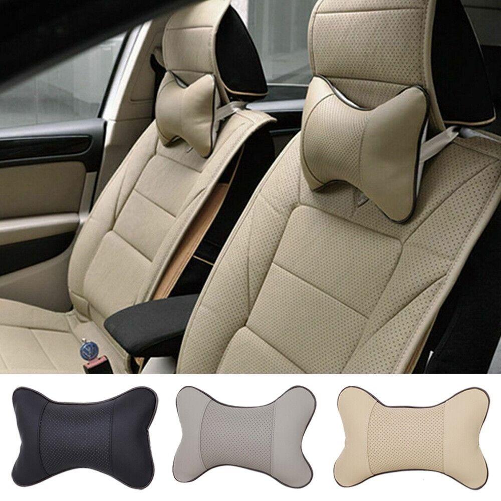 PU Leather Automobile Headrest Cushion Fiber Fill Cervical Spine Cushion  Neck Rest