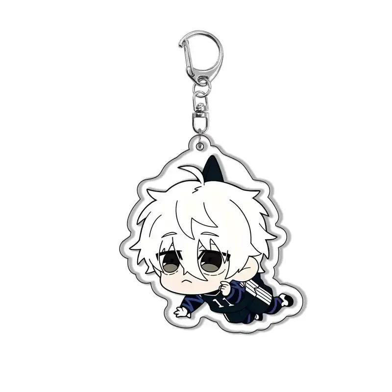 

Blue Lock Anime Keychain Cartoon Isagi Yoichi Chigiri Hyoma Acrylic Keyrings Bag Tag Baji