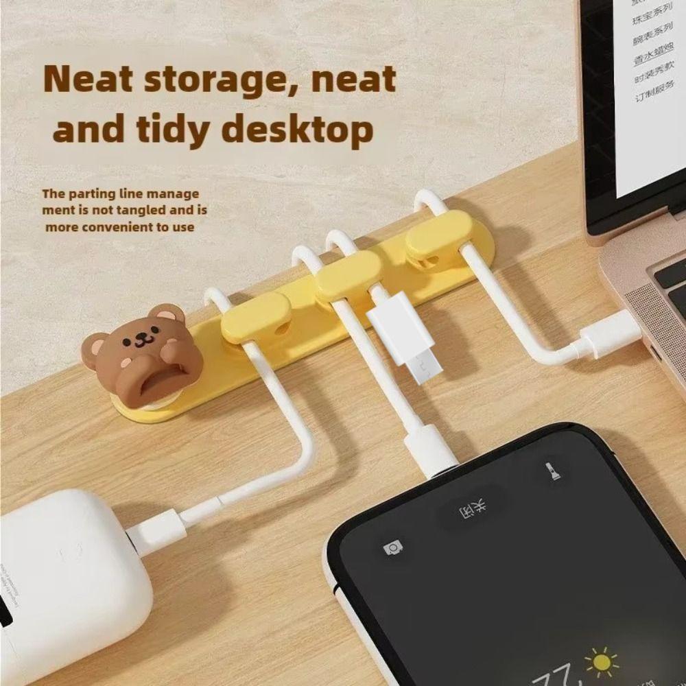 

Tidy Mobile Phone Winder Self-Adhesive Wire Cord Holder Cute Cable Organizers Rabbit