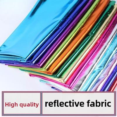 Elastischer goldener reflektierender Stoff pro Meter für Bühnenkleidung, Hüte, Dekoration, Nähen, schlichter bronzierter Stoff, glatt, hautfreundlich