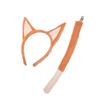 Animal Costume Accessories Plush Dog Ears Headband and Long Tail with Clip Set for Halloween Birthday Party Supplies
