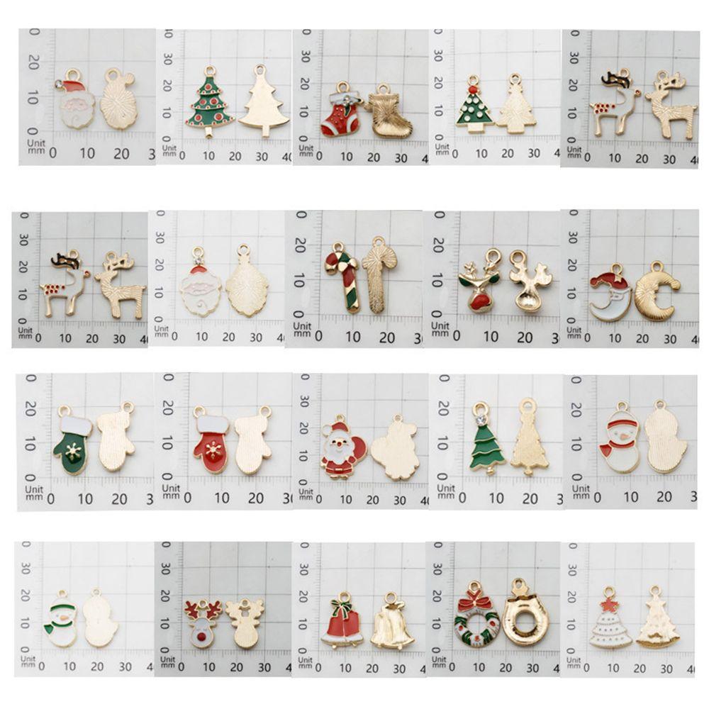 Enamel Alloy Fashion Jewelry Bracelet Pendant DIY Craft Christmas Charms Set Xmas Tree Hanging