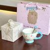Give Girls Birthday Gifts Ins Hand-painted Underglaze Colored Flower Goblet High-value Ceramic Mug As a Gift