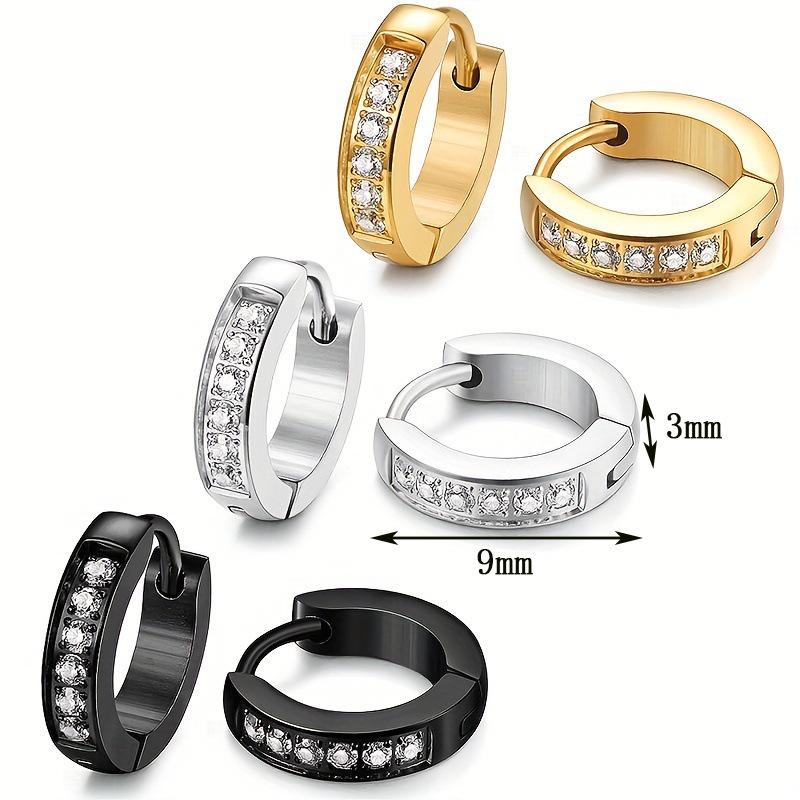 Fashion Titanium Steel Hoop & Stud Earrings - Trendy, Hypoallergenic, Unisex Ear Clips