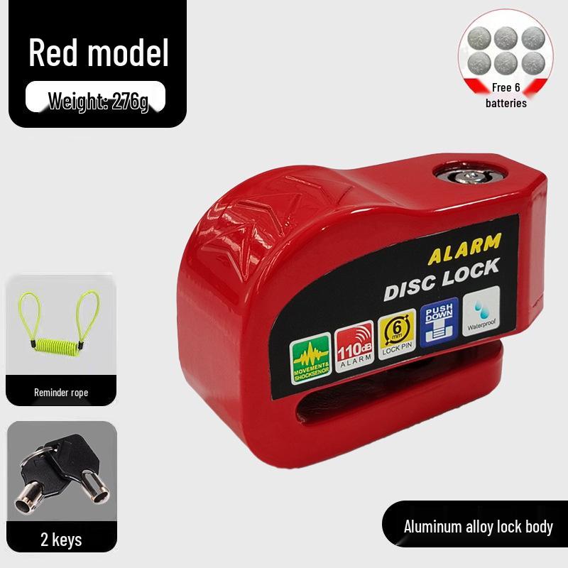 Blocca Disco Freno Antifurto Universale per Auto, Moto e Biciclette con Sistema di Allarme