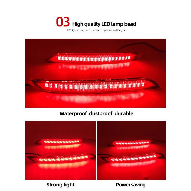 LED Rear Bumper Reflector Light For Hyundai Elantra 2012 2013 2014 Stop Brake Tail Light Fog Lamp with turn signal