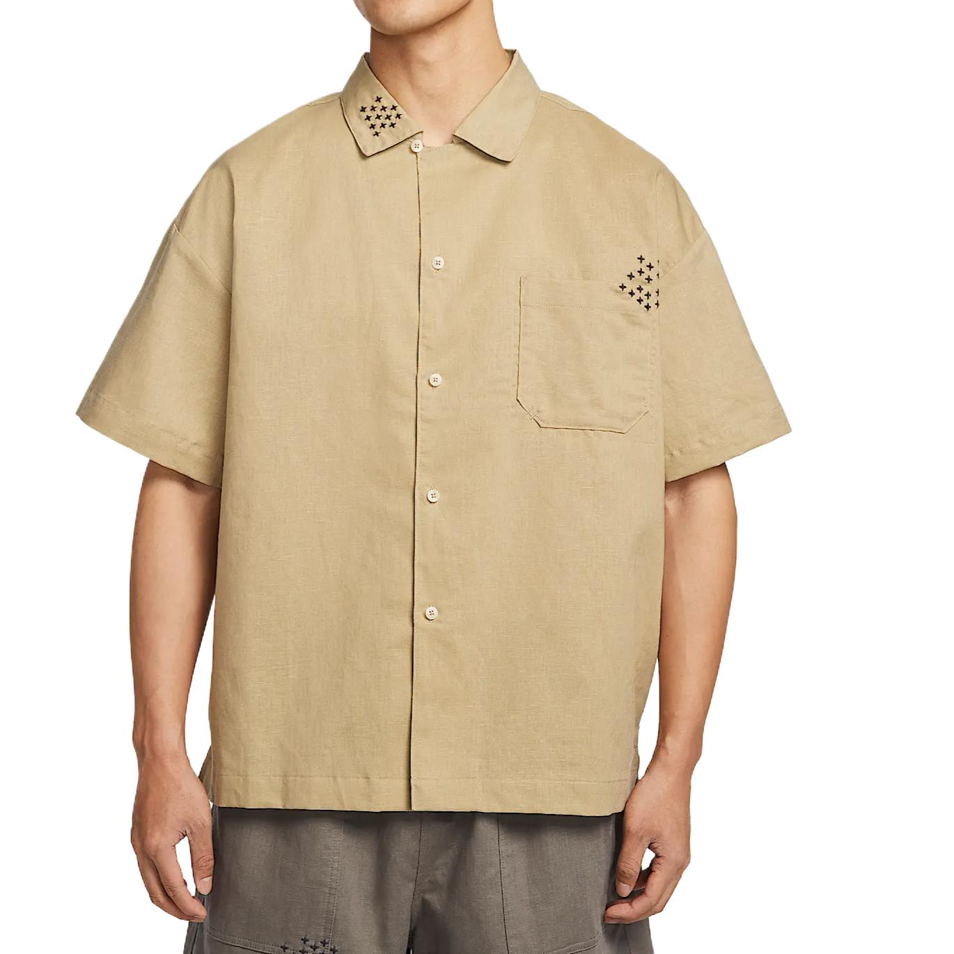 

Nike Swoosh Minimalist Fashion Versatile Classic Short Sleeve Shirt Men shirts Khaki HJ2982-297 XL