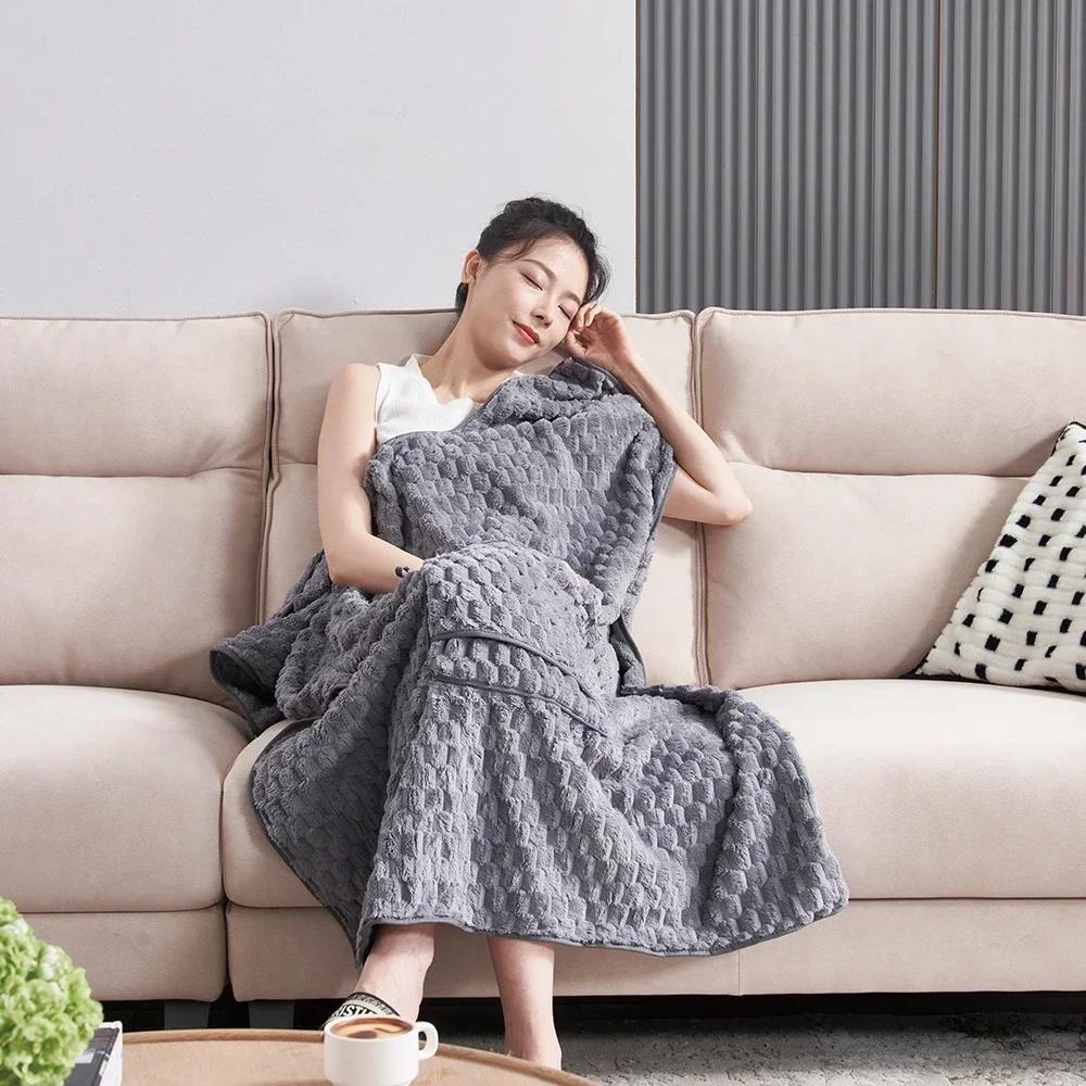 

Премиум 4 в 1 дорожное одеяло и подушка, одеяло для самолета с мягкой сумкой, наволочкой, чехлом для ручной клади и зажимом для рюкзака 90x140cm