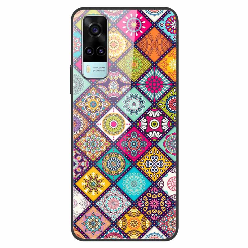 Luxury Cover Case for vivo Y53S 4G Tempered Glass Cover for Vivo Y31 VivoY31 2021 Y51 2020 Phone Case for Vivo V2036 Y53S Coque