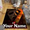 Custom 1Pc Scary Ghostface Horror Halloween Flannel Personalized Rug Non Slip Floor Mat Soft Carpet for Living  Bedroom Office Home Decor Gift