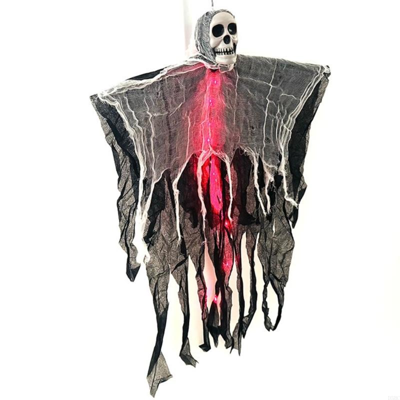 Halloween Hängendes Gespenst Beleuchtetes Skelett Gespenst Hängende Dekoration Partyzubehör für Halloween Spukhäuser Hausdekorationen
