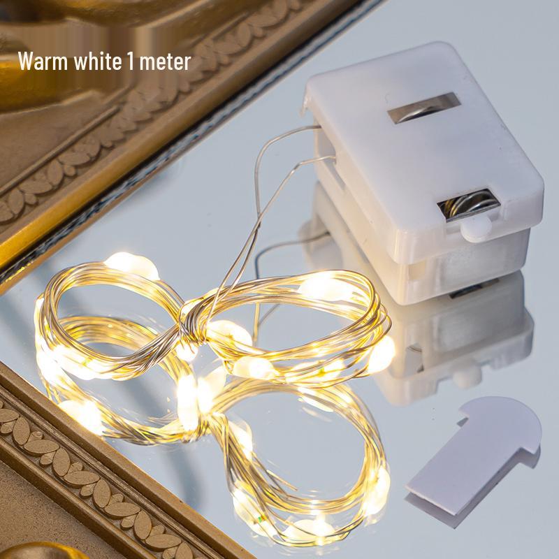 

LED Fairy Lights - 1m Copper Wire Bouquet, Cake Decoration, Small Flashing String Lights 10 Pack